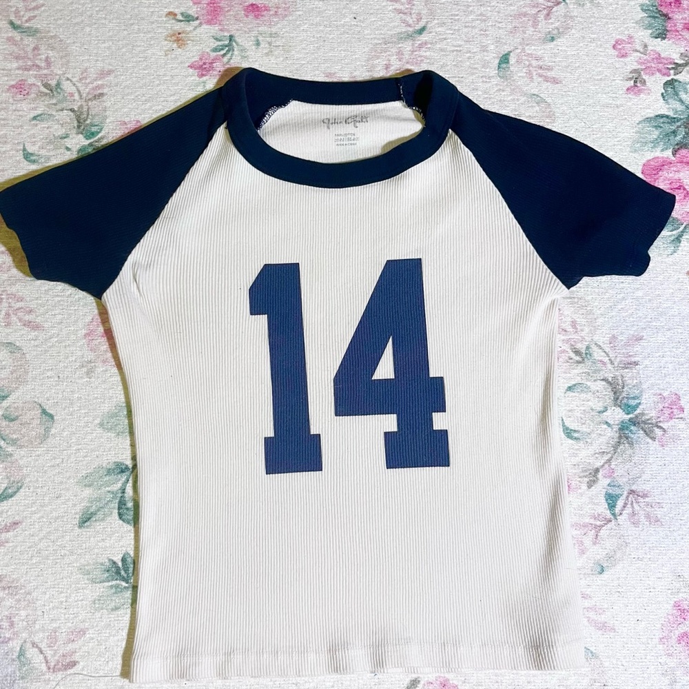 Brandy Melville Navy and White 14 Top